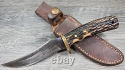 1971-1973 SCHRADE WALDEN USA 172UH BEAR SKINNER FIXED BLADE KNIFE WithSHEATH