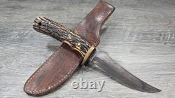 1971-1973 SCHRADE WALDEN USA 172UH BEAR SKINNER FIXED BLADE KNIFE WithSHEATH