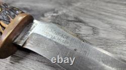 1971-1973 SCHRADE WALDEN USA 172UH BEAR SKINNER FIXED BLADE KNIFE WithSHEATH