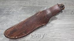 1971-1973 SCHRADE WALDEN USA 172UH BEAR SKINNER FIXED BLADE KNIFE WithSHEATH