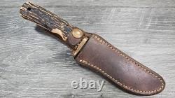 1971-1973 SCHRADE WALDEN USA 172UH BEAR SKINNER FIXED BLADE KNIFE WithSHEATH