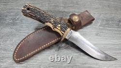 1971-1973 SCHRADE WALDEN USA 172UH BEAR SKINNER FIXED BLADE KNIFE WithSHEATH
