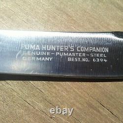 1971 Puma 6394 Hunter's Companion Handmade Solingen Germany Stag Handle Knife