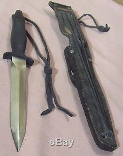 1984GERBER MARK II SURVIVAL DAGGER KNIFE withORIG. SHEATH & VERY SHARP BLADE