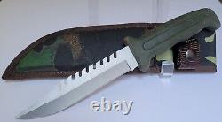 1986 Buck 639 Fieldmate Fixed Blade Knife Camo Sheath RARE First Year Issued