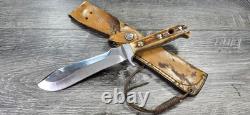 1986 VINTAGE PUMA 6375 WHITE HUNTER STAG HANDMADE GERMANY With LEATHER SHEATH