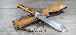 1986 VINTAGE PUMA 6375 WHITE HUNTER STAG HANDMADE GERMANY With LEATHER SHEATH