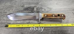1986 VINTAGE PUMA 6375 WHITE HUNTER STAG HANDMADE GERMANY With LEATHER SHEATH