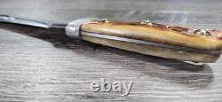 1986 VINTAGE PUMA 6375 WHITE HUNTER STAG HANDMADE GERMANY With LEATHER SHEATH