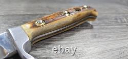 1986 VINTAGE PUMA 6375 WHITE HUNTER STAG HANDMADE GERMANY With LEATHER SHEATH