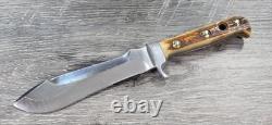 1986 VINTAGE PUMA 6375 WHITE HUNTER STAG HANDMADE GERMANY With LEATHER SHEATH