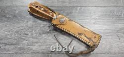 1986 VINTAGE PUMA 6375 WHITE HUNTER STAG HANDMADE GERMANY With LEATHER SHEATH