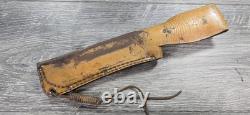 1986 VINTAGE PUMA 6375 WHITE HUNTER STAG HANDMADE GERMANY With LEATHER SHEATH
