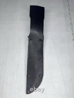 1990s US Cavalry USMC Combat Knife 7in blade leather sheath Camillus