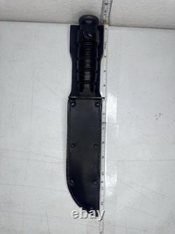 1990s US Cavalry USMC Combat Knife 7in blade leather sheath Camillus