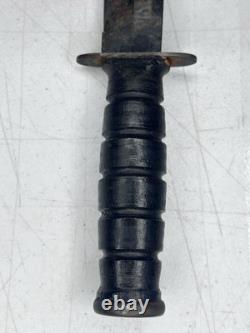 1990s US Cavalry USMC Combat Knife 7in blade leather sheath Camillus