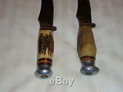 2 Gently Used American Knife Company Stag Hunting Knives Solingen Germany