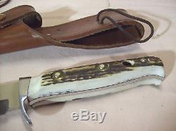 2000PUMAORIGINAL BOWIE116396STAG HORN HUNTING KNIFE withORIG. SHEATHexcellent