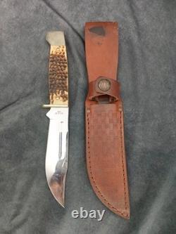 2003 CASE XX 647-5 SS Slab Side Hunter Fixed Blade Knife Needs Some TLC