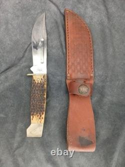 2003 CASE XX 647-5 SS Slab Side Hunter Fixed Blade Knife Needs Some TLC