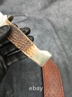 2003 CASE XX 647-5 SS Slab Side Hunter Fixed Blade Knife Needs Some TLC