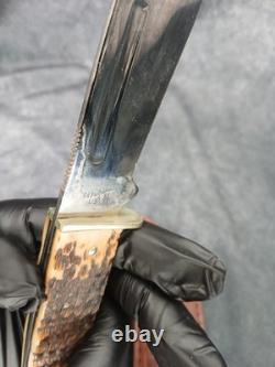 2003 CASE XX 647-5 SS Slab Side Hunter Fixed Blade Knife Needs Some TLC