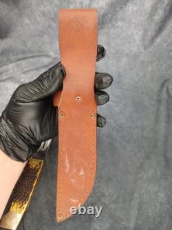 2003 CASE XX 647-5 SS Slab Side Hunter Fixed Blade Knife Needs Some TLC