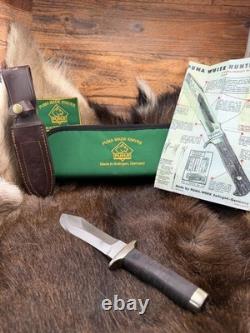 2004 Puma 80 6374 Leather Hunter Knife Leather Handles With Sheath Mint In Box