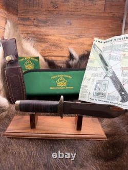 2004 Puma 80 6374 Leather Hunter Knife Leather Handles With Sheath Mint In Box