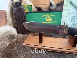 2004 Puma 80 6374 Leather Hunter Knife Leather Handles With Sheath Mint In Box