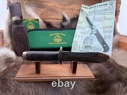 2004 Puma 80 6374 Leather Hunter Knife Leather Handles With Sheath Mint In Box