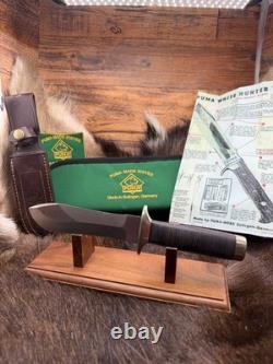 2004 Puma 80 6374 Leather Hunter Knife Leather Handles With Sheath Mint In Box