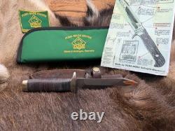 2004 Puma 80 6374 Leather Hunter Knife Leather Handles With Sheath Mint In Box