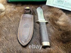 2004 Puma 80 6374 Leather Hunter Knife Leather Handles With Sheath Mint In Box