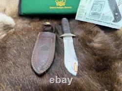 2004 Puma 80 6374 Leather Hunter Knife Leather Handles With Sheath Mint In Box