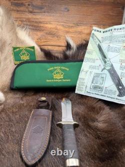2004 Puma 80 6374 Leather Hunter Knife Leather Handles With Sheath Mint In Box