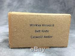 2014 WINKLER KNIVES II Caswell Finish Elk Antler 9-1/4 Hunting Belt Knife