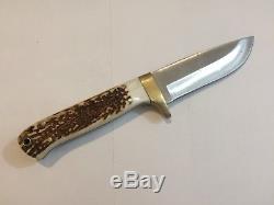2x Stag Handle Fixed Blade Puma Hunting Knives SGB Elk Hunter, Mule Deer Hunter