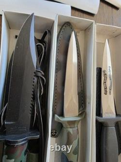 (3) Vintage Parker Cutlery Survival Knife Fixed Blade withsheath Lot