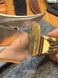 498 Schrade 49er Goldrush Vintage Fixed Blade Hunting Knife No Tang Stamp USA