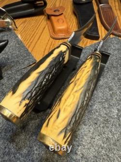 498 Schrade 49er Goldrush Vintage Fixed Blade Hunting Knife No Tang Stamp USA