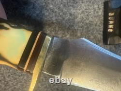 498 Schrade 49er Goldrush Vintage Fixed Blade Hunting Knife No Tang Stamp USA