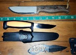 5 Fixed Blade Knives & Sheaths Lot-Condor-Mora-Dog Paw-Al Mar-Outdoor Elements