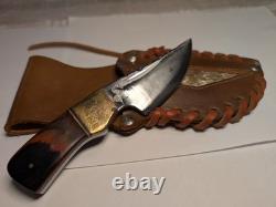 6 3/4 Custom Skinning Knife and Leather Rattlesnake Sheath