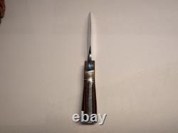 6 3/4 Custom Skinning Knife and Leather Rattlesnake Sheath