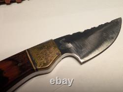 6 3/4 Custom Skinning Knife and Leather Rattlesnake Sheath
