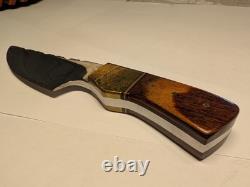 6 3/4 Custom Skinning Knife and Leather Rattlesnake Sheath