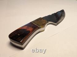 6 3/4 Custom Skinning Knife and Leather Rattlesnake Sheath