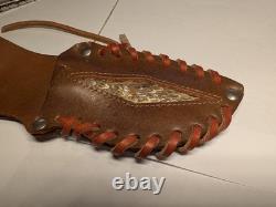 6 3/4 Custom Skinning Knife and Leather Rattlesnake Sheath