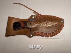 6 3/4 Custom Skinning Knife and Leather Rattlesnake Sheath